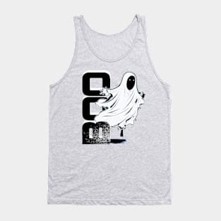 Ghost Of Disapproval - white halftone Dark Typo Tank Top